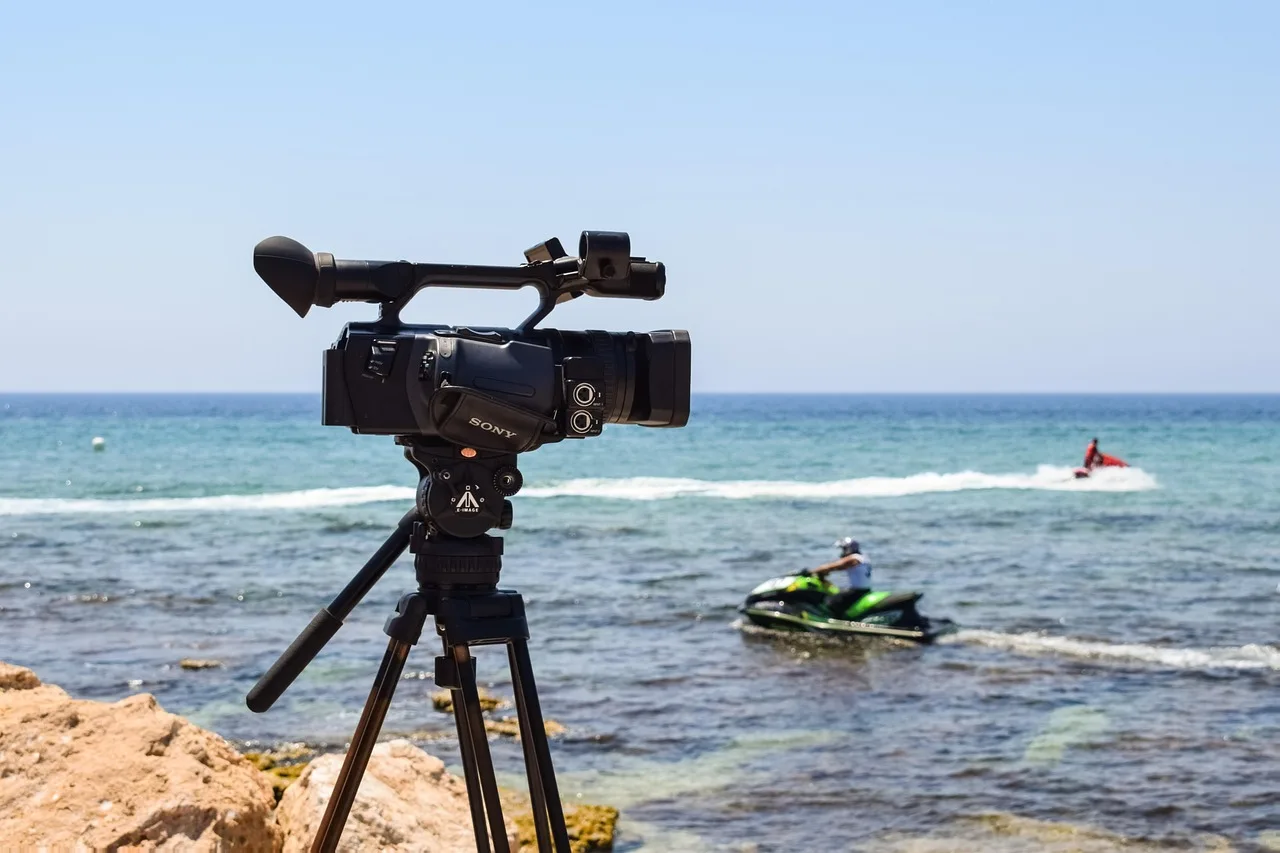 camera, professional, equipment, stand, filming, sony, outdoor, technology, blue camera, blue film